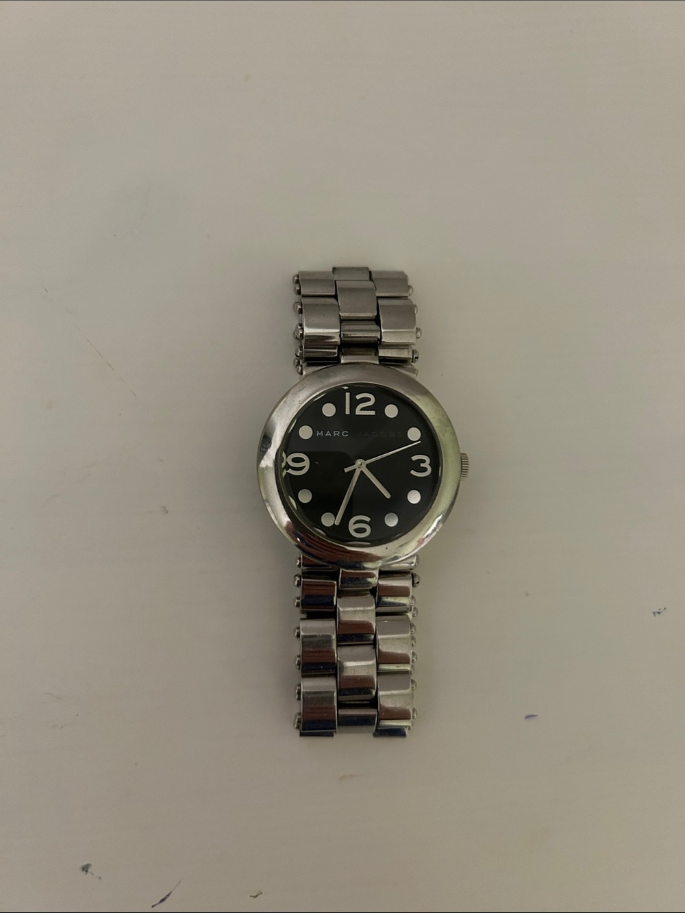 Marc Jacobs Black Dial Silver Bracelet Watch